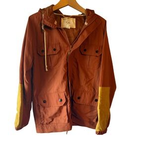 Koto Urban Outfitters Anorak Jacket Men's M Rust Yellow Colorblock